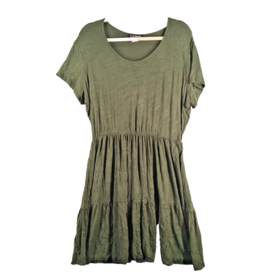 FRENCH ATMOSPHERE A-Line Tiered Dress Size 1X(16W-18W)Women Pullover Knit  Green | eBay