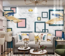 3D Modern Simple Block Self-adhesive Removeable Wallpaper Wall Mural