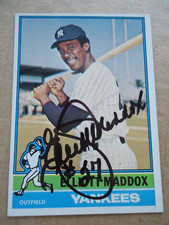 Elliot Maddox - 1976 Topps Autographed Baseball card #503 - N.Y. Yankees - OF