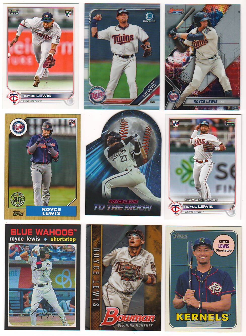 30 Different Royce Lewis 2017-2024 Rookie card Refractor Insert Minor League lot