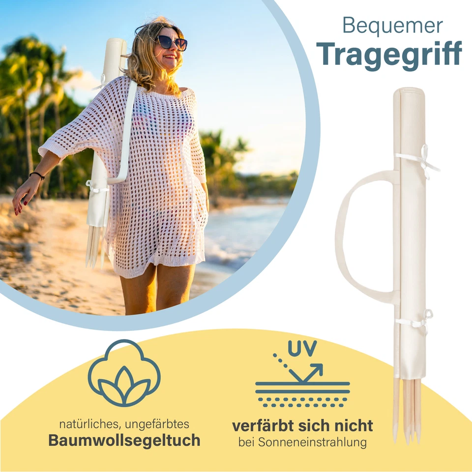 Windschutz Camping Sichtschutz Strand, Mobiler Strandwindschutz 5m - Bild 4 von 4