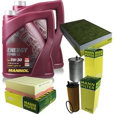 Motor-Öl 10L MANNOL 5W-30 Combi LL+MANN-FILTER Audi A4 8EC B7 3.0 TDI quattro