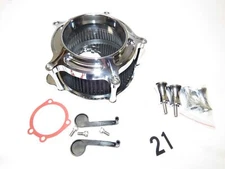NEW Custom Chrome Air Cleaner Assembly Intake Filter w/ Breathers & Clear Cover