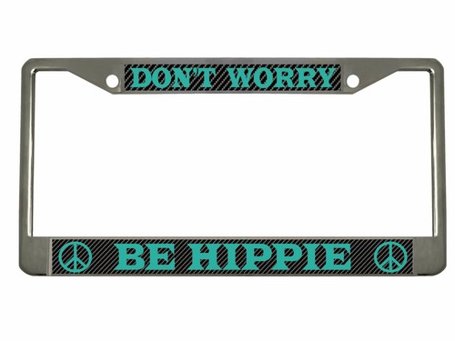 Don't Worry Be Hippie Peace Sign License Plate Frame - Foto 5