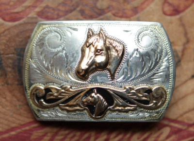 Vtg Irvine Jachens Comstock Silver Cowboy Cowgirl Horse Head 