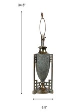 308-DALE TIFFANY METAL BASE ONLY REC - 18" D FABRIC SHADE OR TIFFANY SHADE