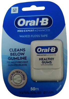 Oral-B Pro-Expert Advanced gesundes Zahnfleisch geschmacksneutral gewachste Zahnseide Tape - 50m x 6