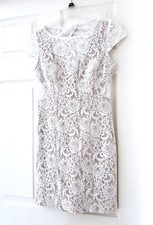 Adrianna Papell white lace backless cutout sheath dress - size 3/4