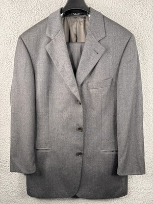 Boss Hugo Boss Men's 40R Wool Gray 3-Button 2-Pce Suit Einstein Omega Super 100