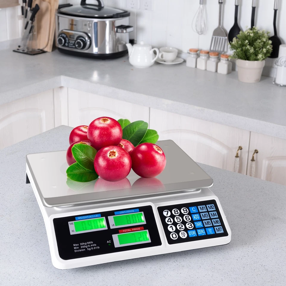 66Lbs Digital Weight Scale Price Computing Retail Count Scale Food Meat Scales - Image 3 of 4