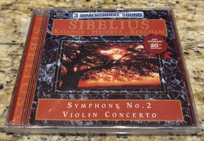 SIBELIUS Symphony No. 2 Violin Concerto UK Avid Kajanus Heifetz Beecham CD NEW