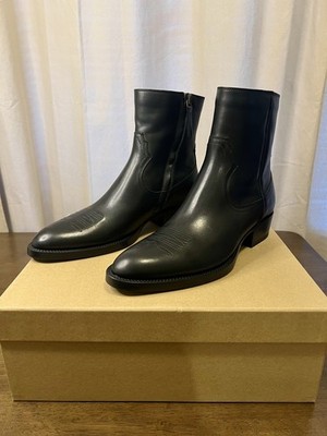 Buttero Santomato Men's Western Side Zip Ankle Boot Black Size 42