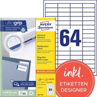 Avery Zweckform Universal-Etiketten 48,5 X 16,9 Mm Weiß 14.080 Etiketten