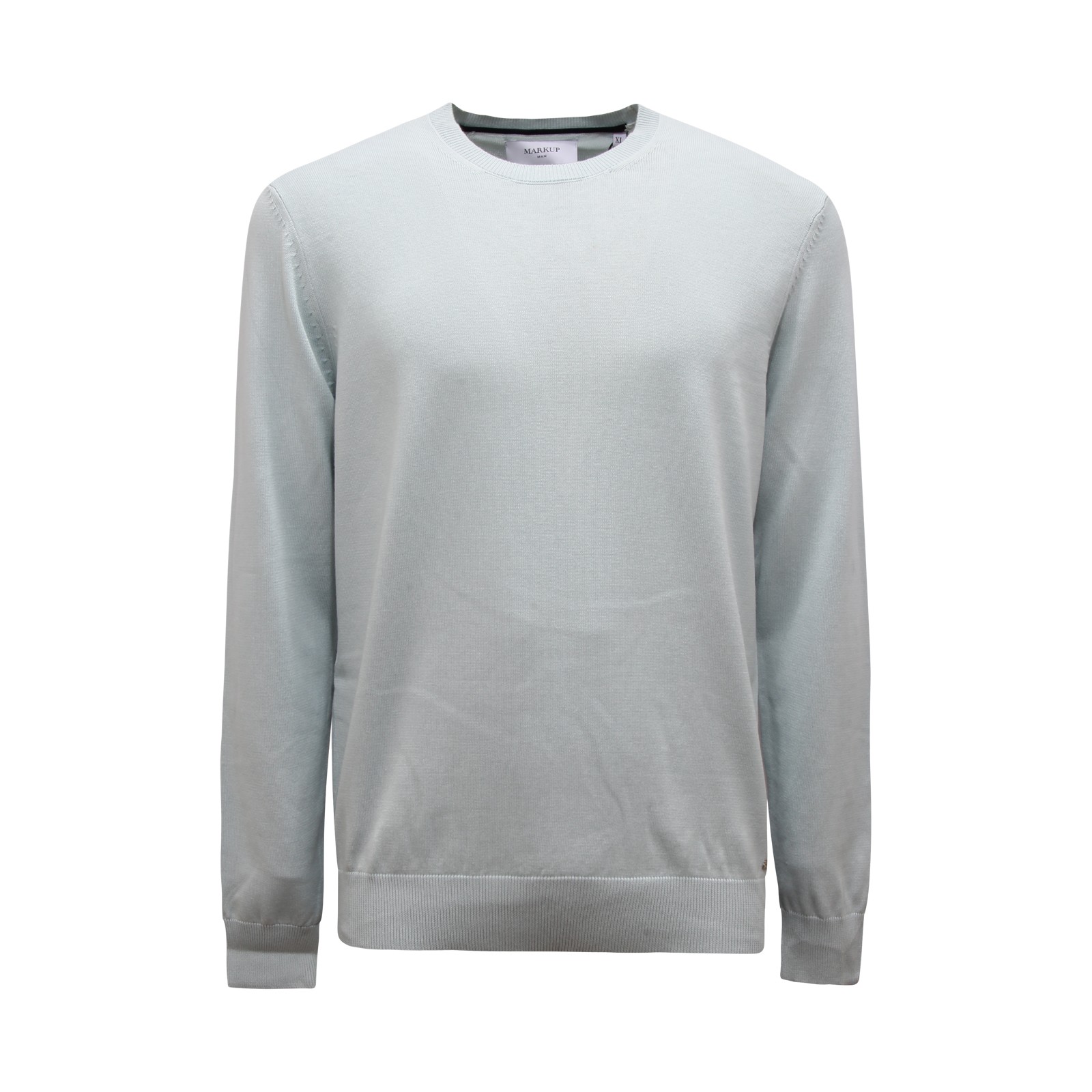 Q0569 MAGLIONE UOMO MARKUP MAN COTTON SWEATER LIGHT BLUE 9990₽