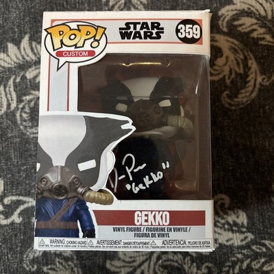 Dominic Pace Signed Custom Gekko Bounty Hunter Funko Pop Star Wars Mandalorian