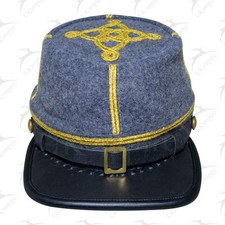 American Civil War Officer Captain Kepi CSA 100 Confederate Grey Wool