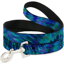Dog Leash 6-FEET Tie Dye Green/Blue/Purple NARROW 0.5"