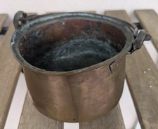 Piccolo Paiolo antico in rame con riparazione d'epoca '800 Carinissimo (L012)
