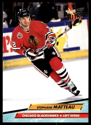 1992-93 Ultra #279 Stephane Matteau Chicago Blackhawks Hockey Card