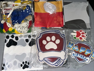 Paw Patrol Birthday Banner Cake / Cupcake Toppers Foil Balloon Tapestry