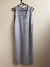 Mango Heather Gray Sleeveless Sweater Dress Knit Midi Women's