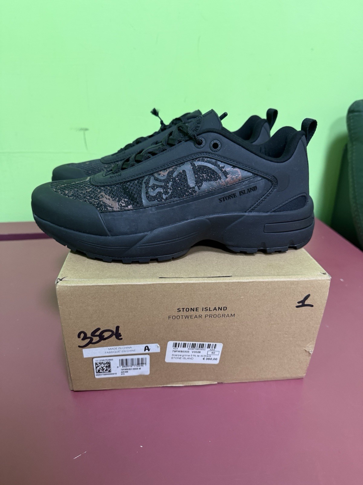 Stone Island Sneakers Black - Size 40 - NIB Original Box