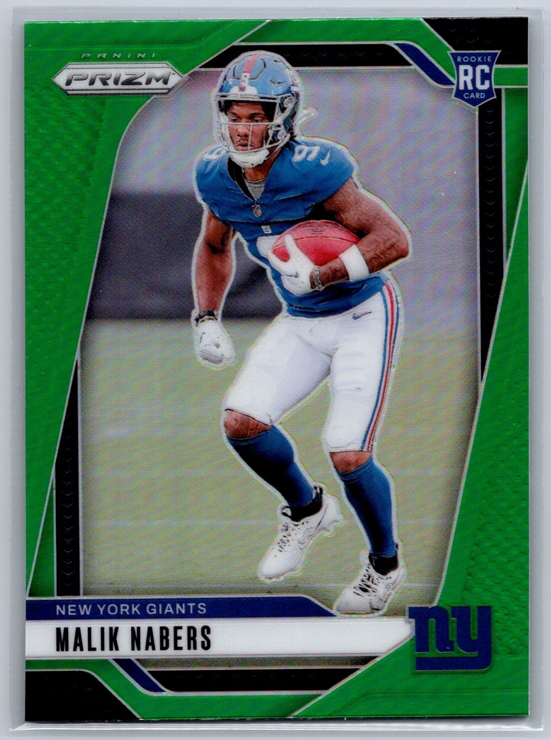 2024 Panini Prizm Malik Nabers Green Prizm Rookie Card #370 New York Giants