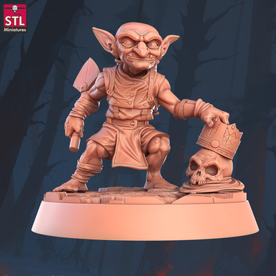 Hinterlistiger Goblin Miniatur Schatz Dieb Figur für TTRPGs wie D&D 5e DSA