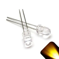 Clear Yellow Led 5mm T1-34 588-595nm Super Bright Transparent - 10x 25x 50x Pkg Clear Yellow Led 5mm T1-34 588-595nm Super Bright Transparent - 10x 25x 50x Pkg