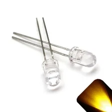 Clear Yellow LED 5mm T1-3/4 588-595nM Super Bright Transparent - 10x 25x 50x Pkg