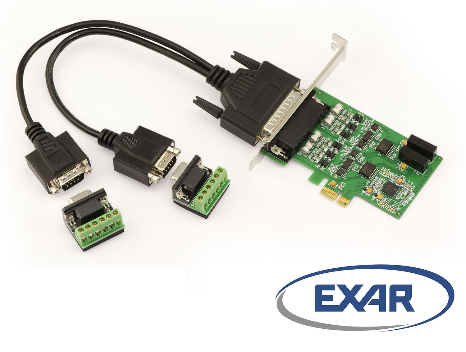 Carte PCIe RS422 RS485 Exar XR17V352 adaptateur bus série PCI Express 2 ports