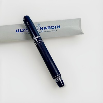 100% OEM Ulysse Nardin Navy Blue Calf Rollerball Pen VIP Gift