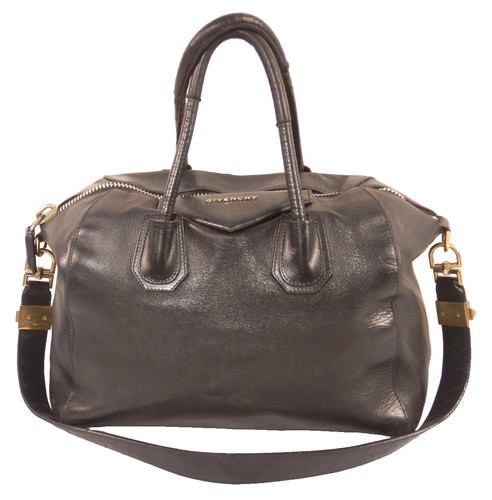 Givenchy Black Leather Antigona Satchel Shoulder Bag