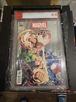 kith marvel vs capcom captain america vs  guile  silver variant comic,9.6 grd.