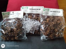 Lee Wards 1/2 Mini Redwood Pine Cone - 3 packages