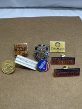 Lot of Vintage U.S. Political Government Lapel Pins Obama 08, Mondale