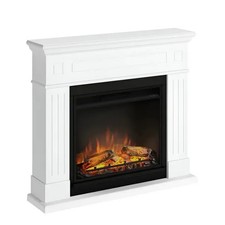 Tagu Larsen Camino Elettrico Fiamma Led Cornice in Legno Bianco