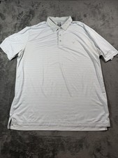Callaway Polo Shirt Mens 2XL Gray Blue Striped Opti-Dri Golf Performance Stretch