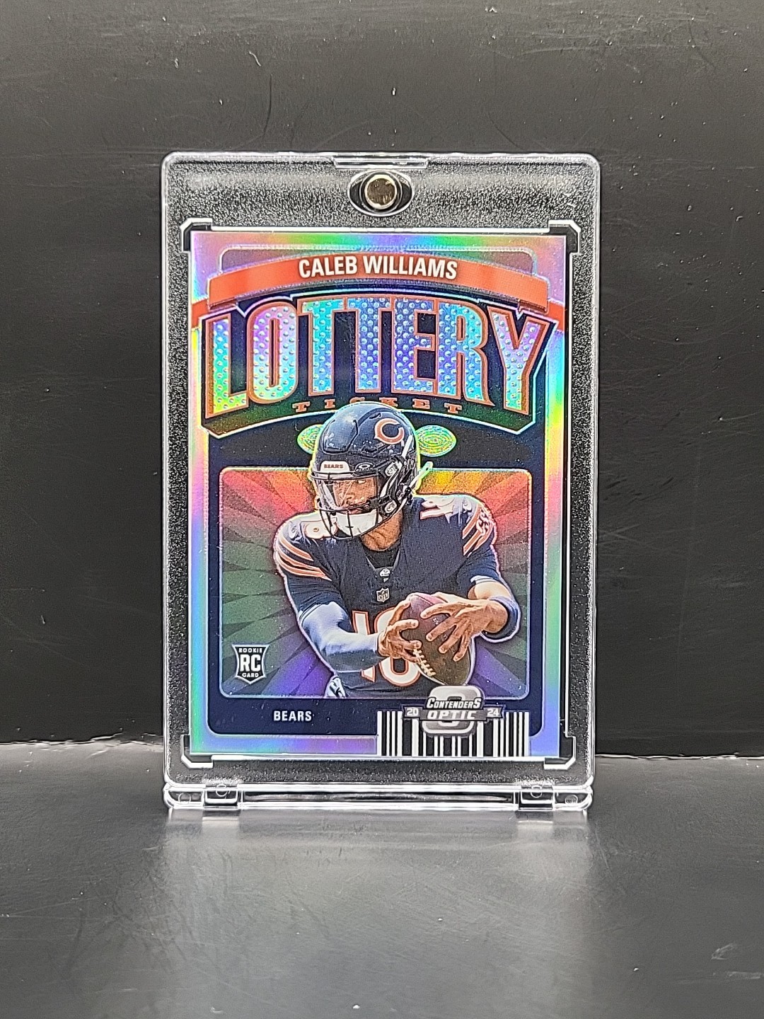 2024 Contenders Optic Caleb Williams Lottery Ticket Silver Prizm RC #LT-CWS SSP