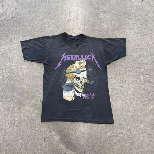 METALLICA T-Shirt Damaged Justice Pushead Summe 1980s vintage concert t-shirt, vintage, size L, single stitch, B+ condition