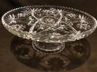Vintage Anchor Hocking Early American Prescut Footed Cake Plate Star Of David