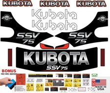 Fits KUBOTA SSV 75 Decal Kit Skid Steer / safety decals /3M VINYL