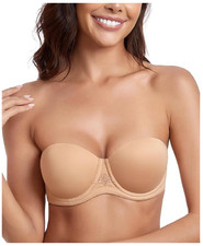 Lemorosy Strapless Bra 34FF Full Cup Padded Underwired Multiway Convertible