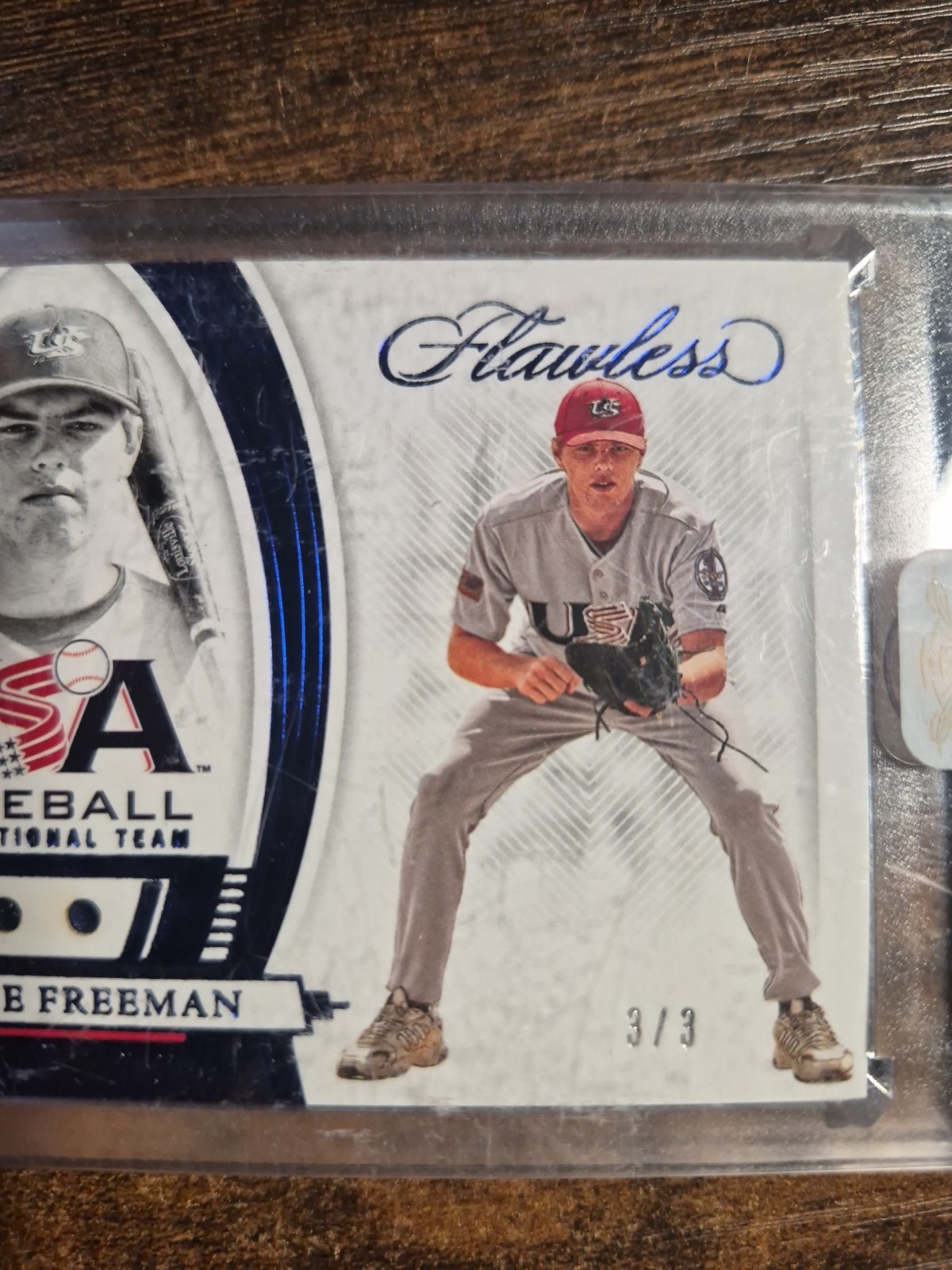 2022 Flawless Baseball Freddie Freeman Sapphire /3 Bookend 3/3 SSP Team USA view 13