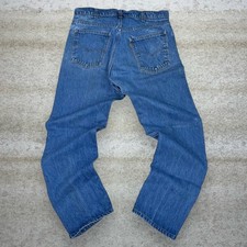 True Vintage 70s Orange Tab Levis Jeans 33x30 Straight Fit Medium Wash Cotton