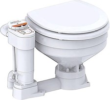 SEAFLO 24V Electric Twist Flush Marine Toilet Compact Ceramic Bowl