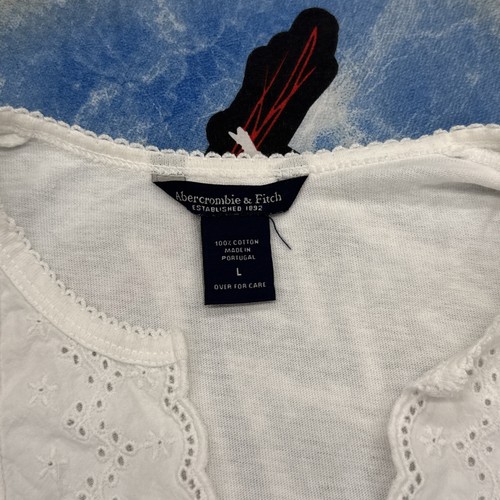 Abercrombie & Fitch Floral Lace Tie Women's L Blouse - Afbeelding 6 van 7