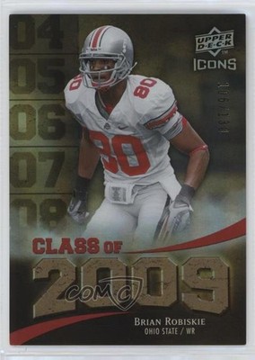 2009 Upper Deck Icons Class of Gold /130 Brian Robiskie #2009-BR Rookie RC e2p