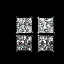 5.60 Ct Certified White Treated Diamond Solitaire Studs 925 Silver Great Shine