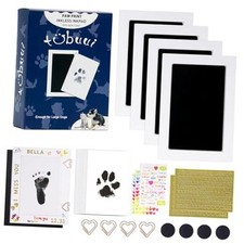 Paw Print Kit for Dogs Cats,Inkless Baby Hand and Large Pack of 4 Black